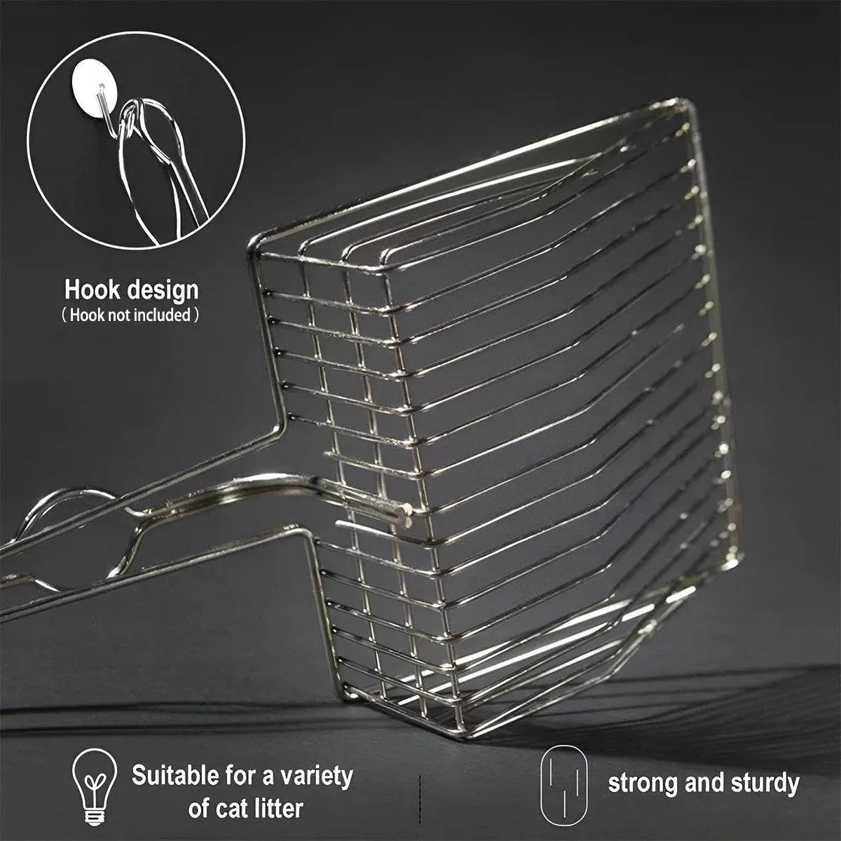 1-Piece Metal Cat Litter Scoop