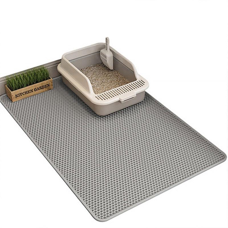 Large Double Layer Litter Mat Waterproof Non Slip Cat Trapping Pad Easy to Clean - 75x55cm