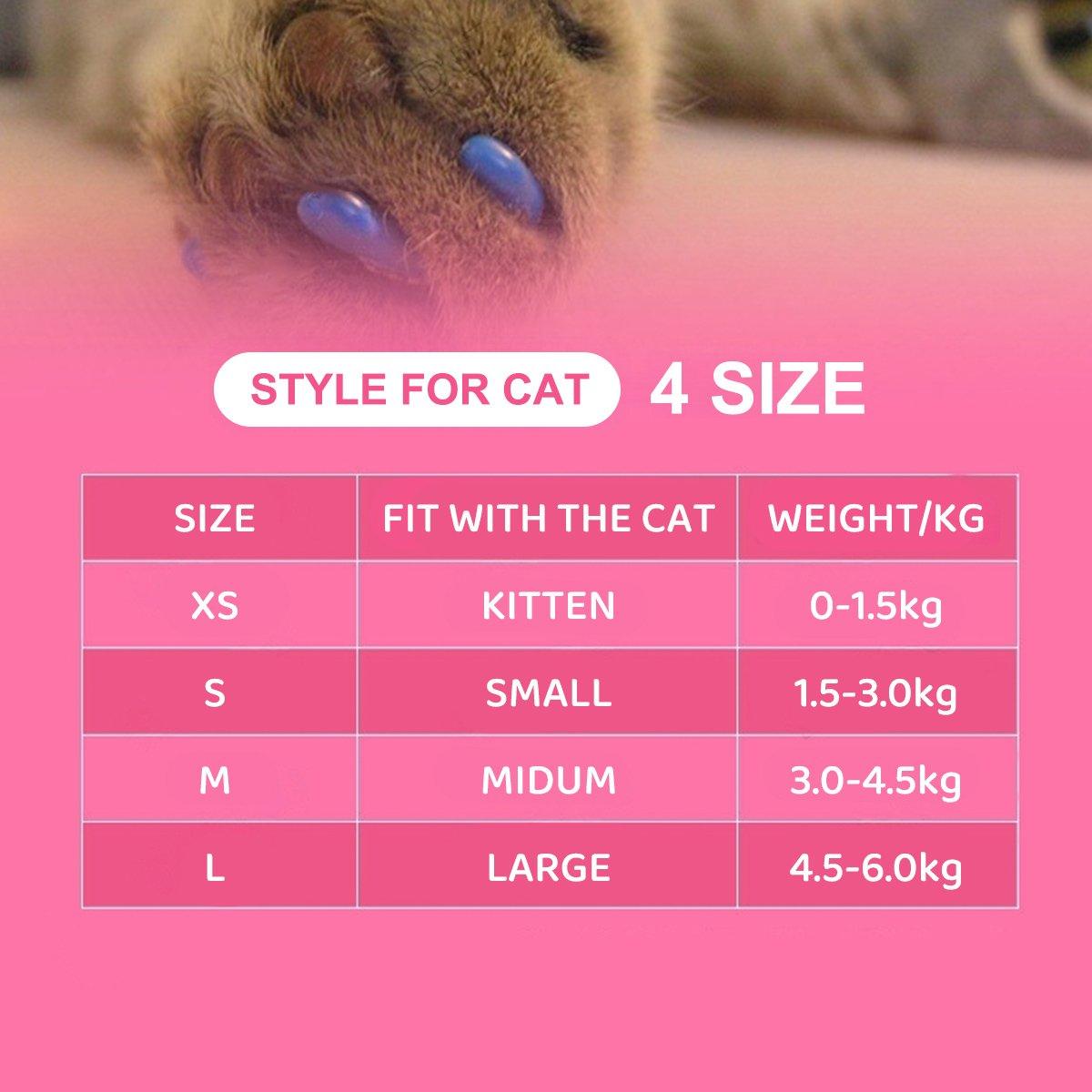 100PCS Anti Scratch Paw Covers for Cats and Kittens Nail Protector Soft Paw - Shiny-L