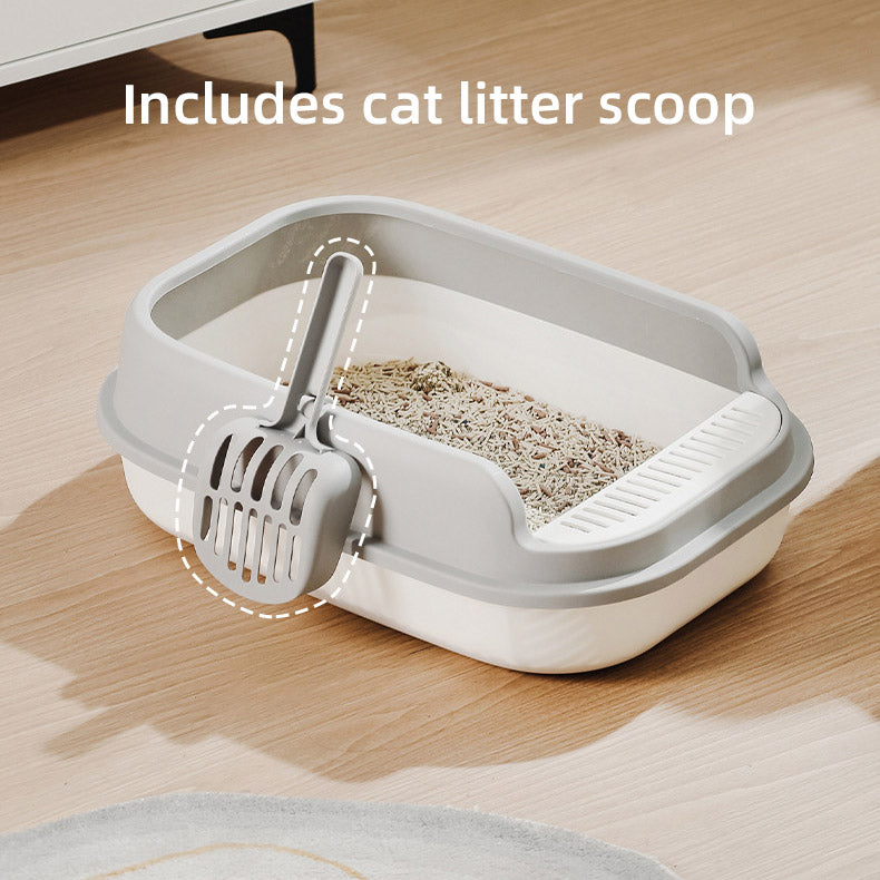 12L Semi Enclosed Large Cat Litter Box with Delivery Shovel Easy Clean Toilet - Purple-Pink