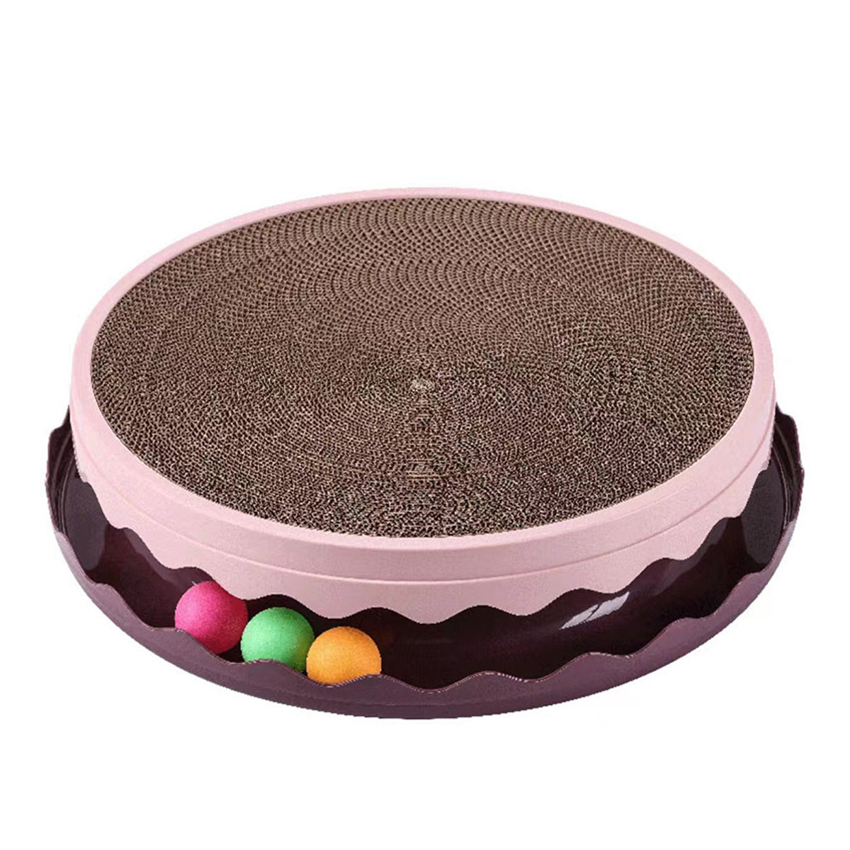 Cat Scratcher Turntable Toy Large Round Corrugated Board Nest Scratch Resistant - Yellow