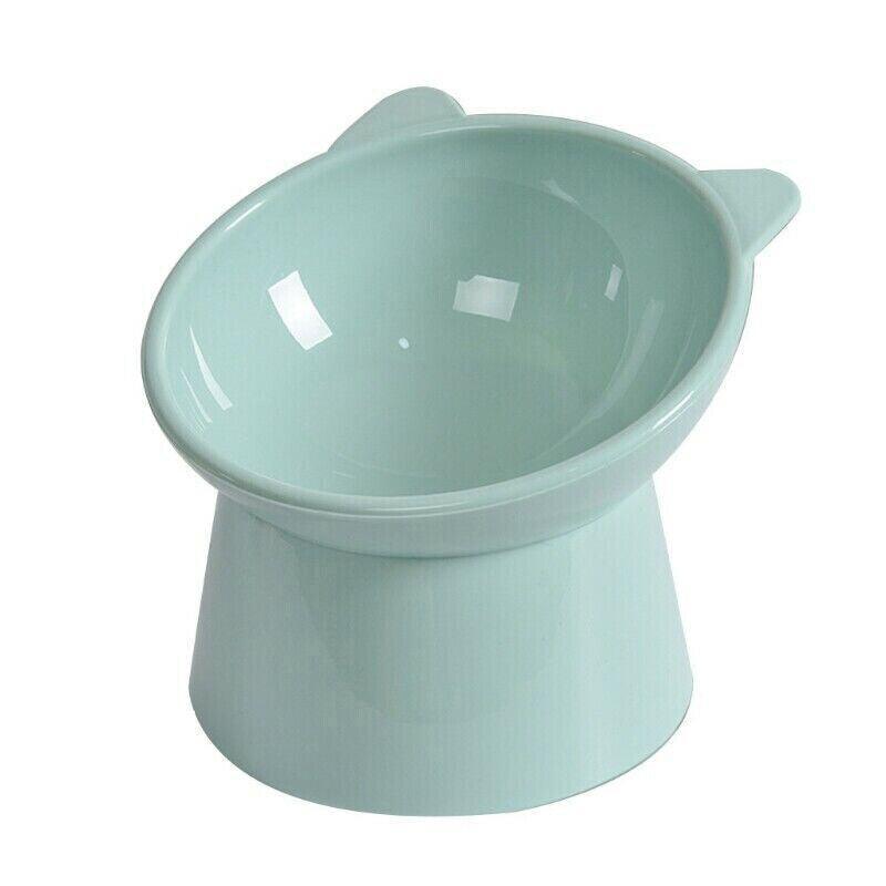 Elevated Pet Bowl Cat Dog Feeder Food Water High-Foot Anti Vomiting Tilted Bowl - Blue
