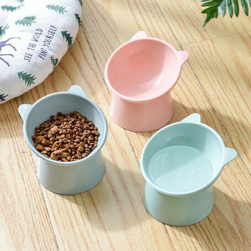 Elevated Pet Bowl Cat Dog Feeder Food Water High-Foot Anti Vomiting Tilted Bowl - Green