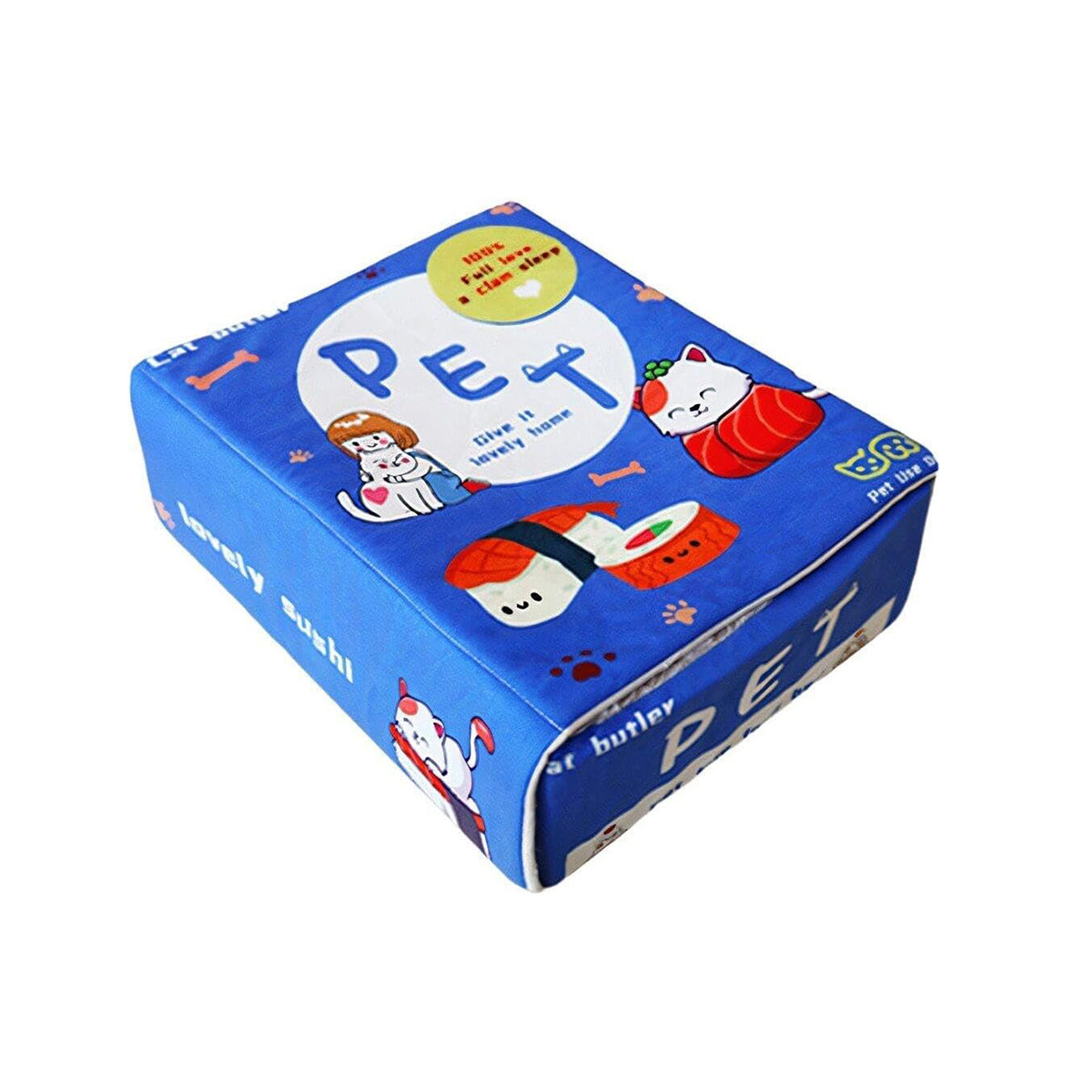 Rectangular Cookie Box Pet Bed for Cats Dogs Cat Bed Kitten Puppy Soft Pet House - Red M