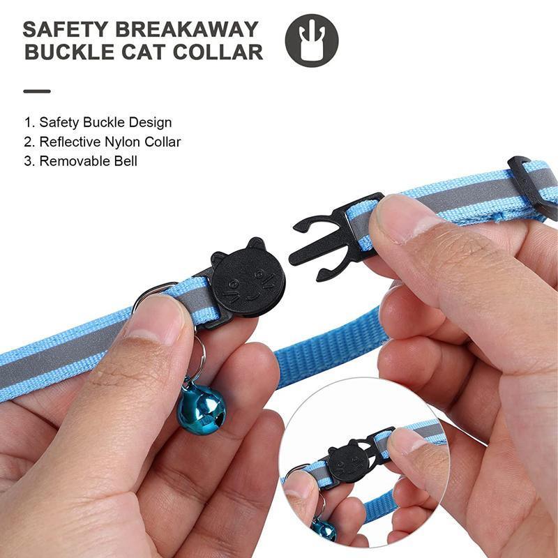 Reflective Pet Collar with Holder for AirTag Tracker – Anti-Lost Cat Dog Tag - Pink