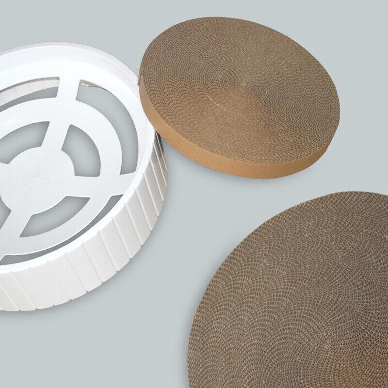 2In1 Cat Scratching Board Round Cat Scratcher Pad Lounge Bed Bowl Pet Sofa House - Blue