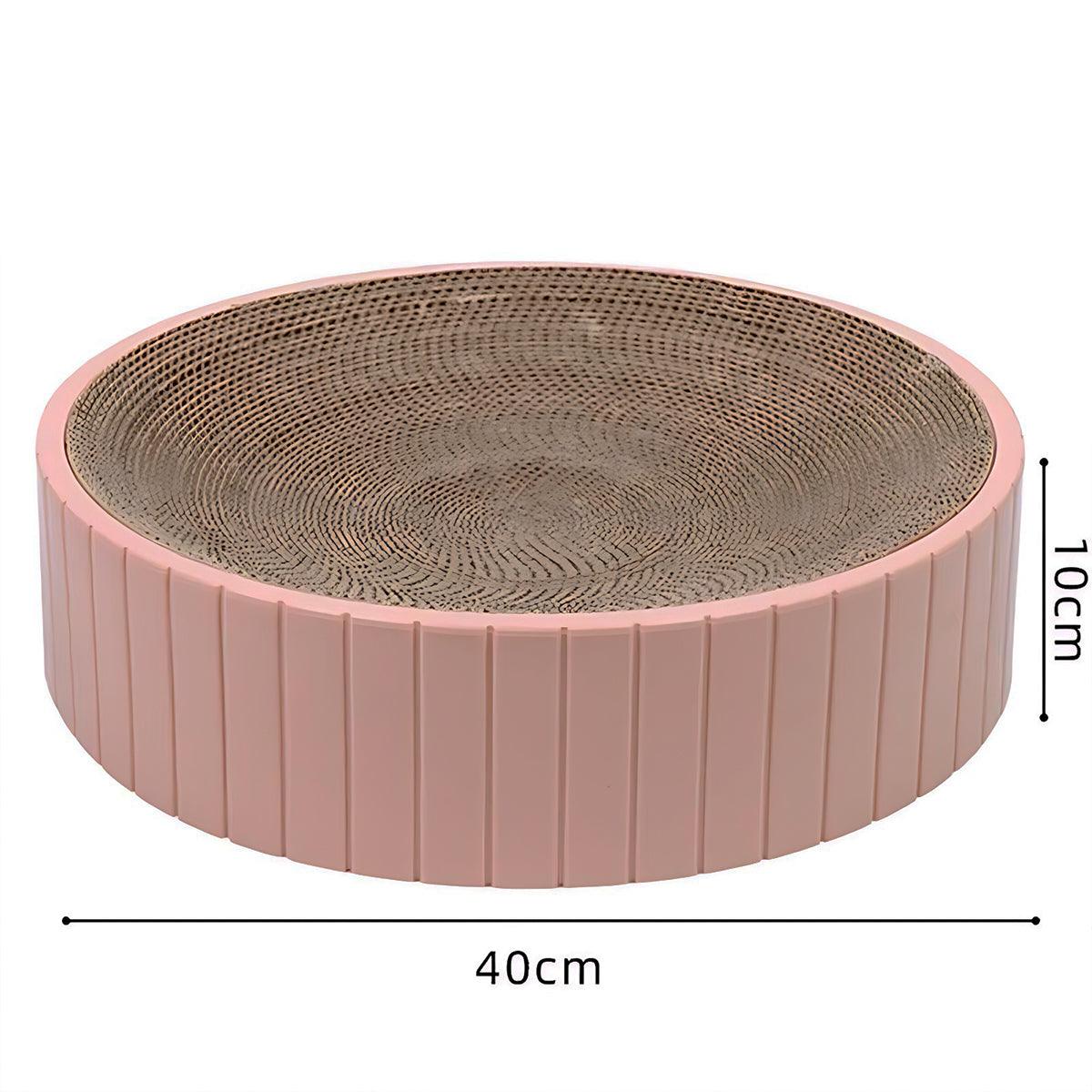 2In1 Cat Scratching Board Round Cat Scratcher Pad Lounge Bed Bowl Pet Sofa House - Pink