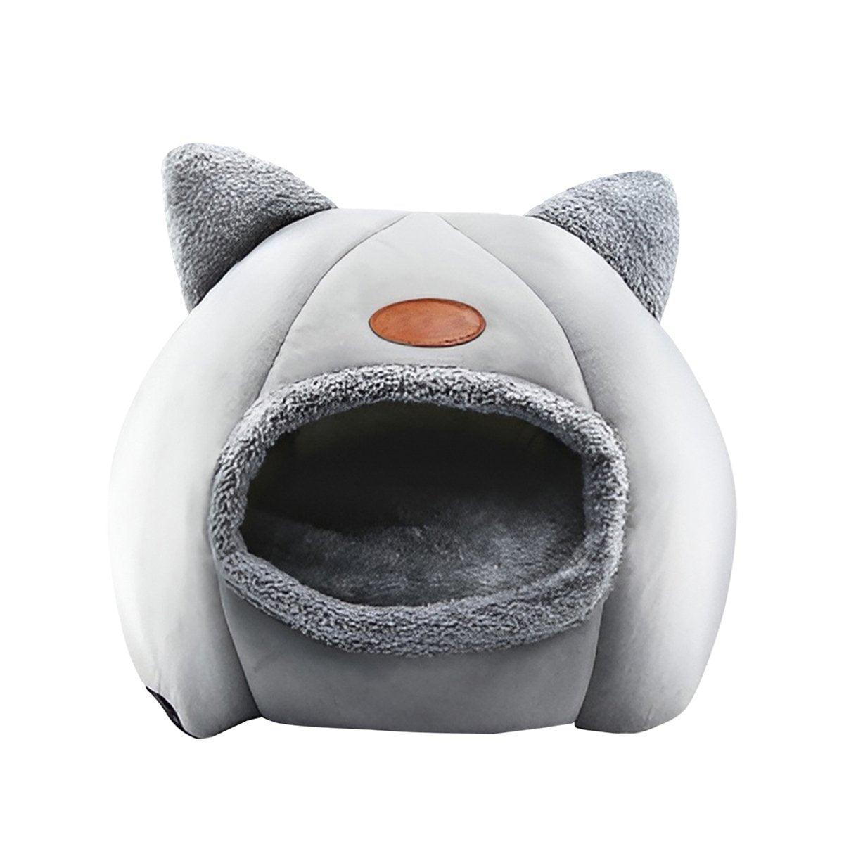 Cat Bed Winter Warm Enclosed Pet House Cozy Indoor Sleeping Nest for Cold Weather - L