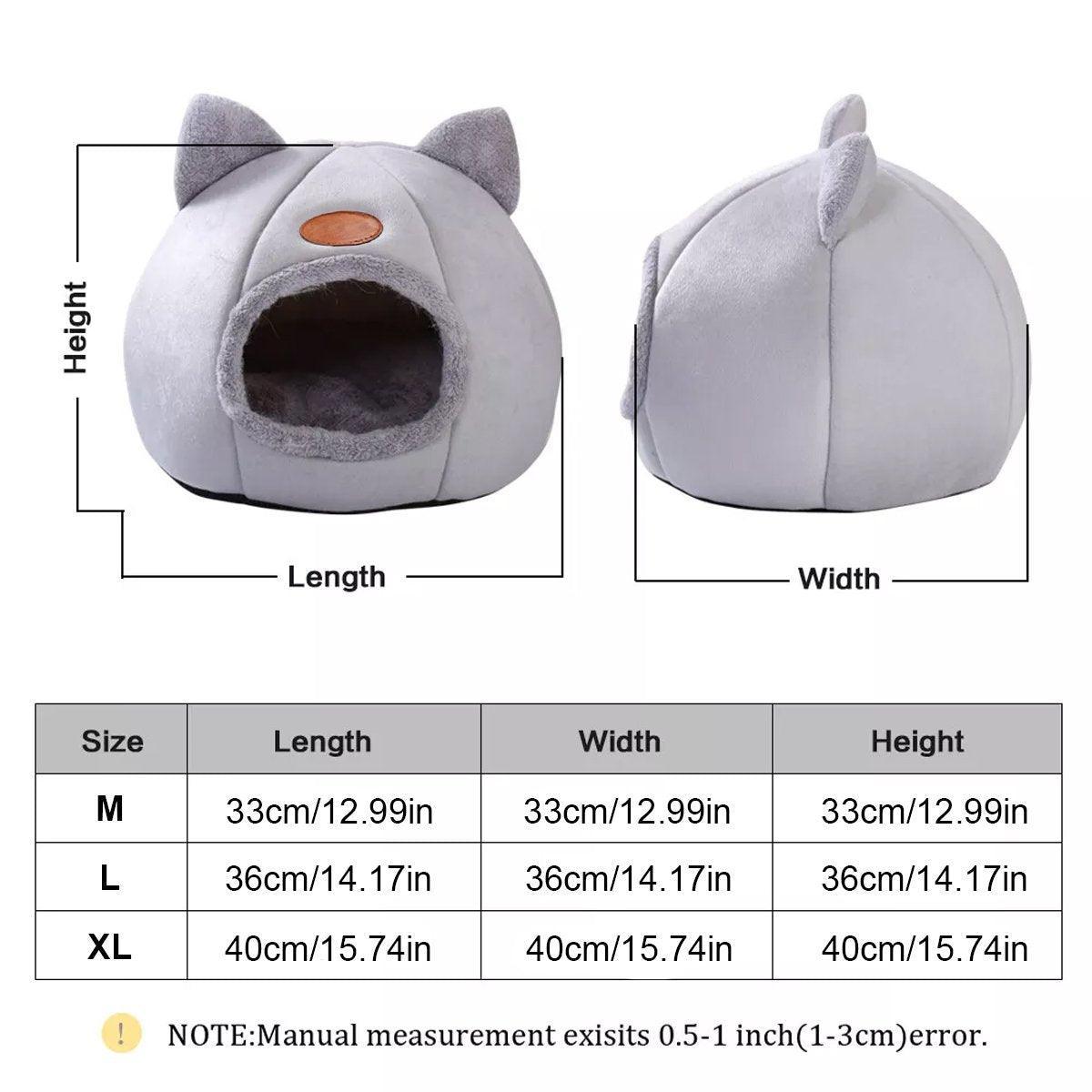 Cat Bed Winter Warm Enclosed Pet House Cozy Indoor Sleeping Nest for Cold Weather - XL