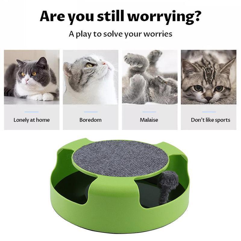 Motion Kitten Cat Toy Catch The Mouse Chase Interactive Cat Training Scratchpad - Red