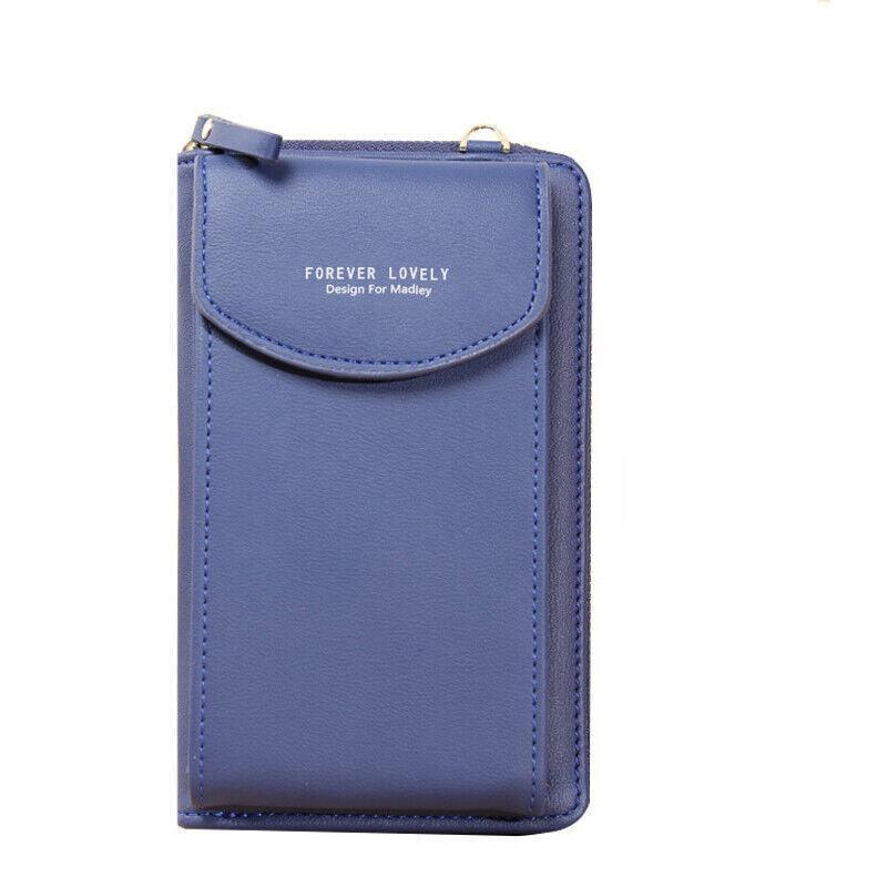 Women Pouch Bag Mobile Phone Bag Pu Leather Crossbody Purse Wallet Shoulder Bag - Black