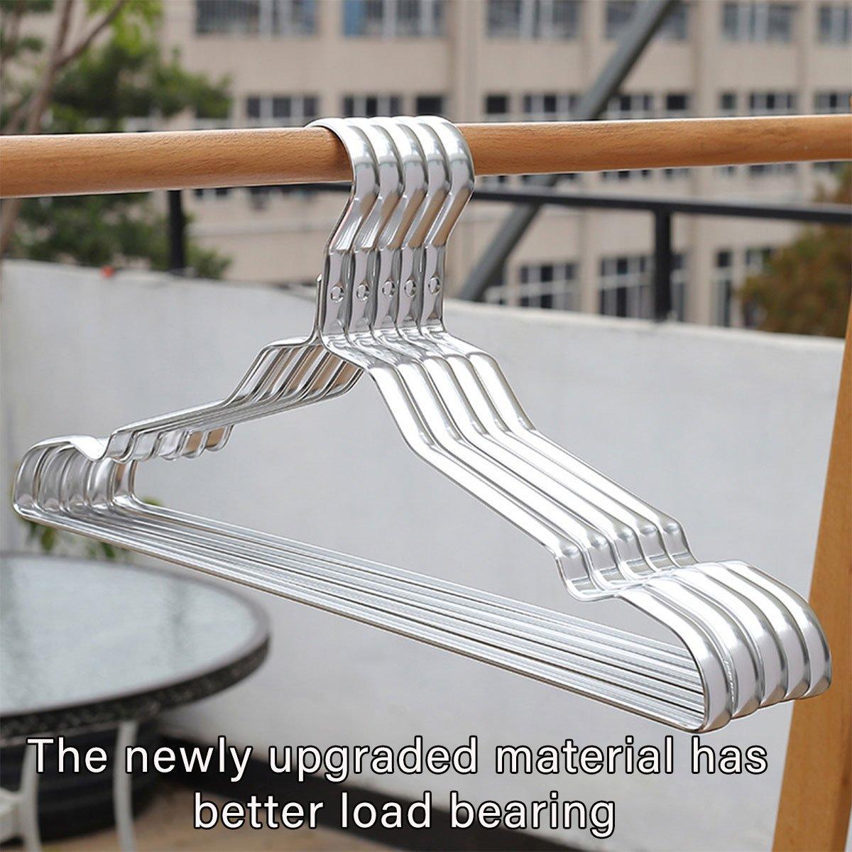10PCS Metal Clothing Hangers Anti-slip Aluminium Alloy Drying Rack Coat Hanger - Champagne Gold
