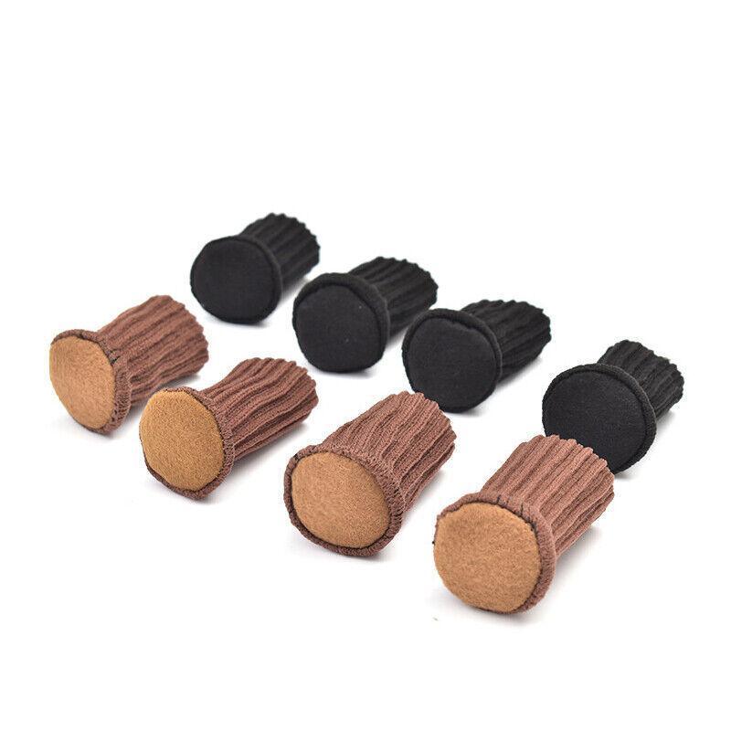 24Pcs Knitted Table Chair Leg Socks Sleeve Floor Protector Furniture Feet Covers - Brown