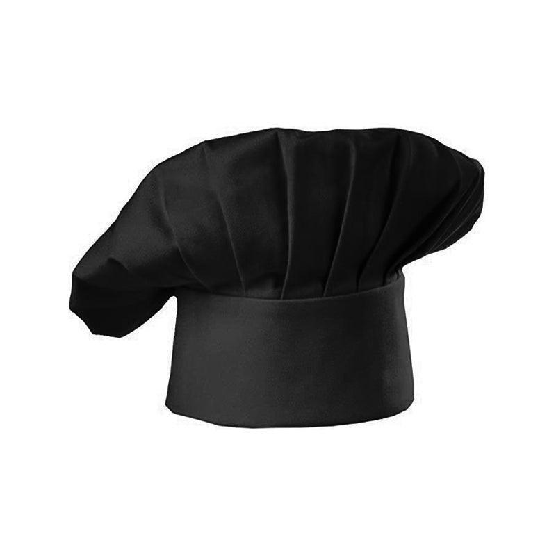 Adjustable Chef Cap with Elastic Band for Kitchen Cooking Baking Catering Use - Black+White