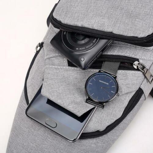 Durable Mens Chest Bag Shoulder Backpack Man Sling Cross Body Satchel Travel Bag - Black