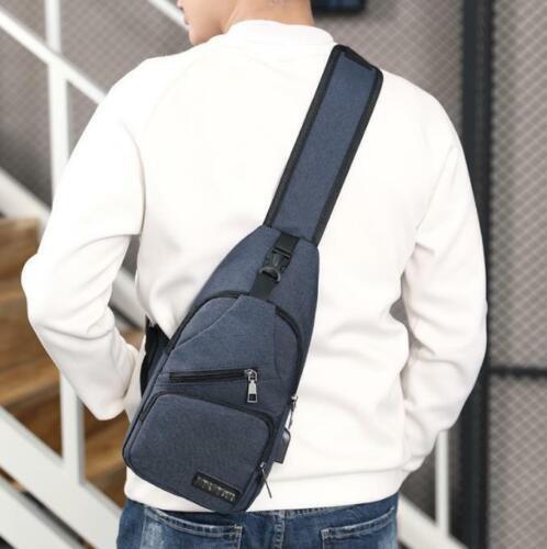 Durable Mens Chest Bag Shoulder Backpack Man Sling Cross Body Satchel Travel Bag - Blue