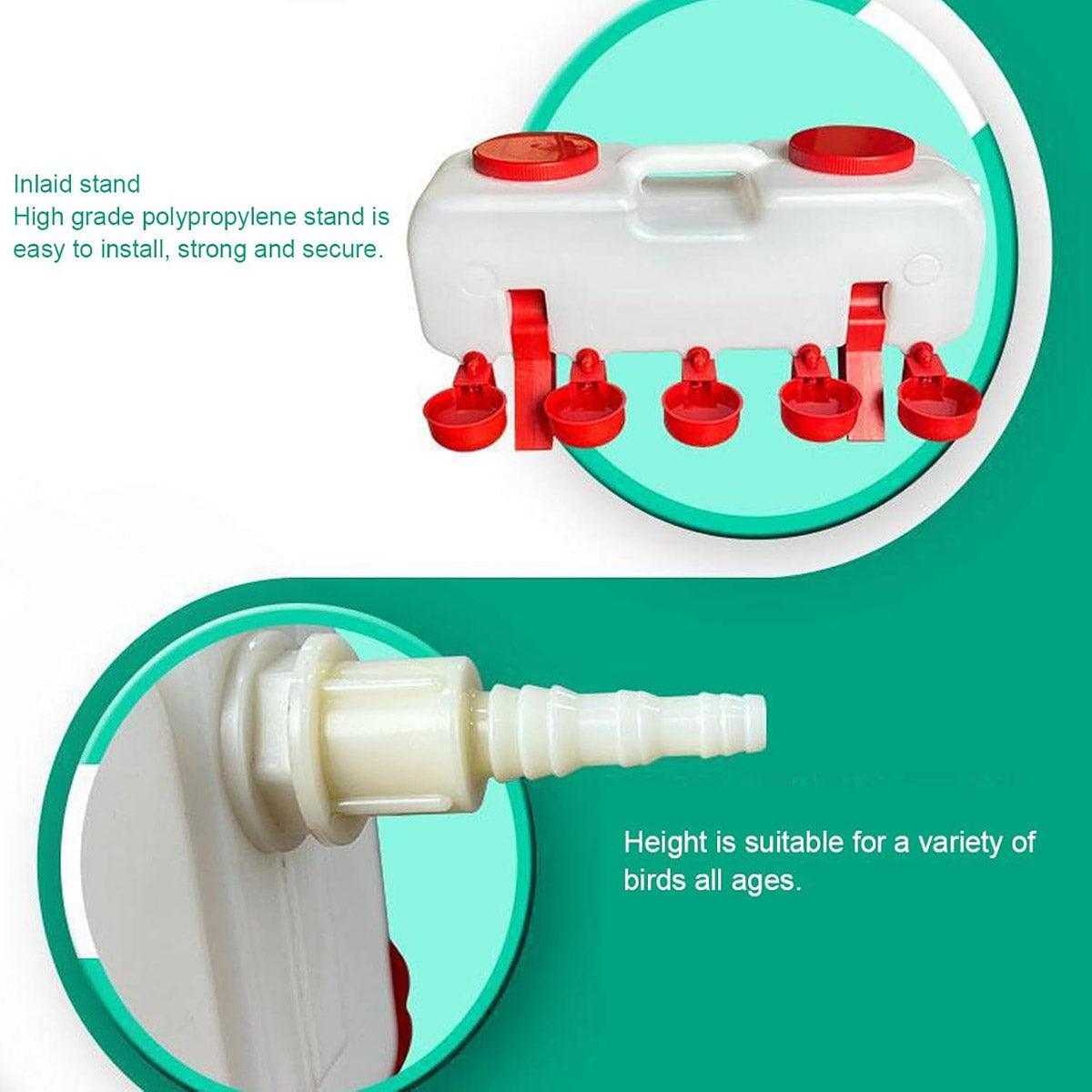 10L Chicken Poultry Automatic Drinking Tank Drinker Feeding Pot Water Dispenser