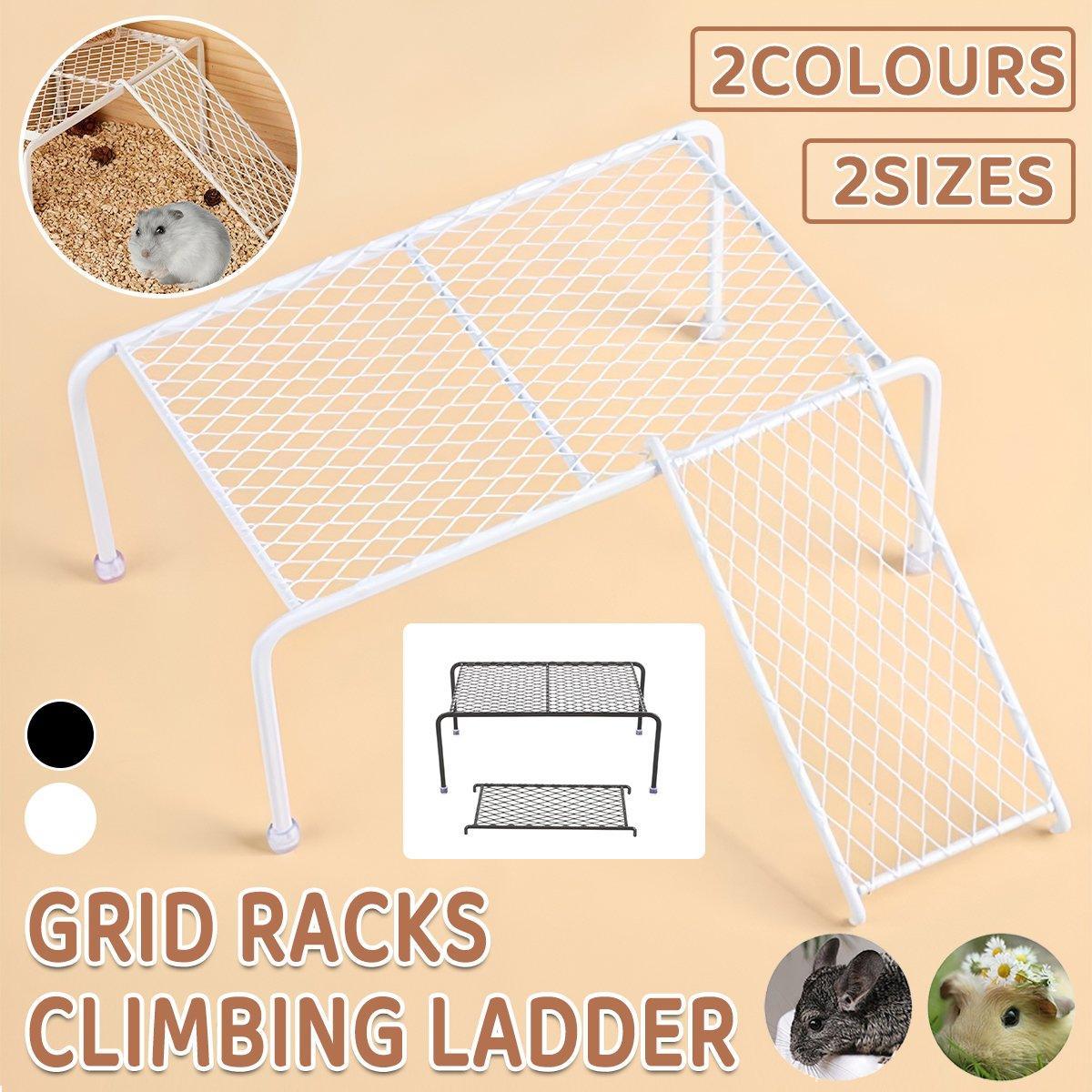 Metal Iron Chicken Feeding Ladder Grid Shelving Landscaping Platform Supplies - White-S