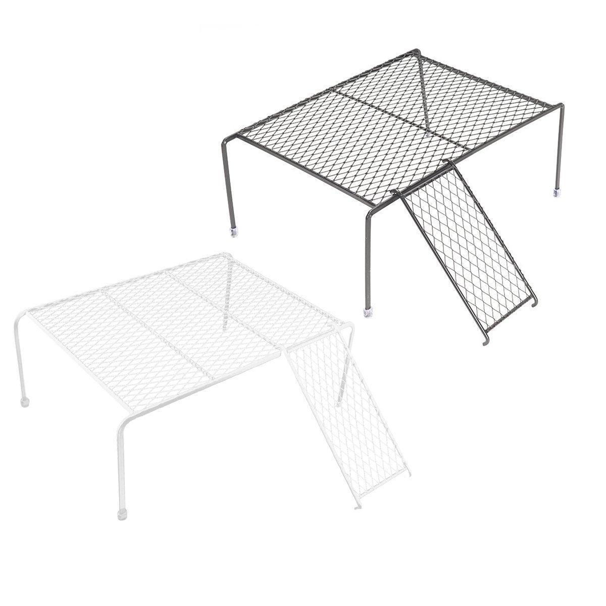 Metal Iron Chicken Feeding Ladder Grid Shelving Landscaping Platform Supplies - White-S