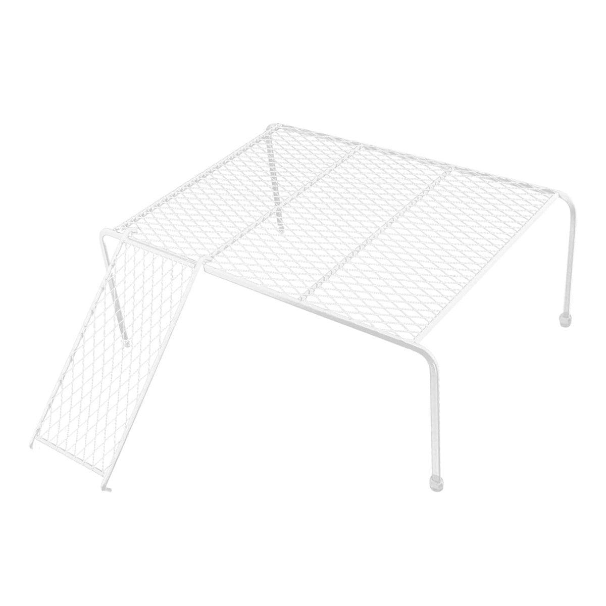 Metal Iron Chicken Feeding Ladder Grid Shelving Landscaping Platform Supplies - White-S