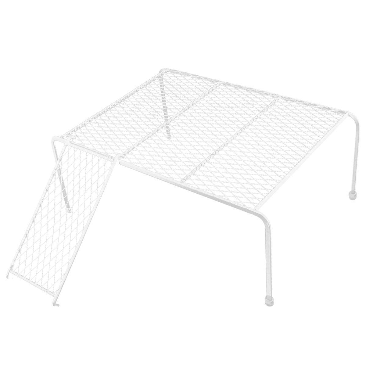 Metal Iron Chicken Feeding Ladder Grid Shelving Landscaping Platform Supplies - White-S