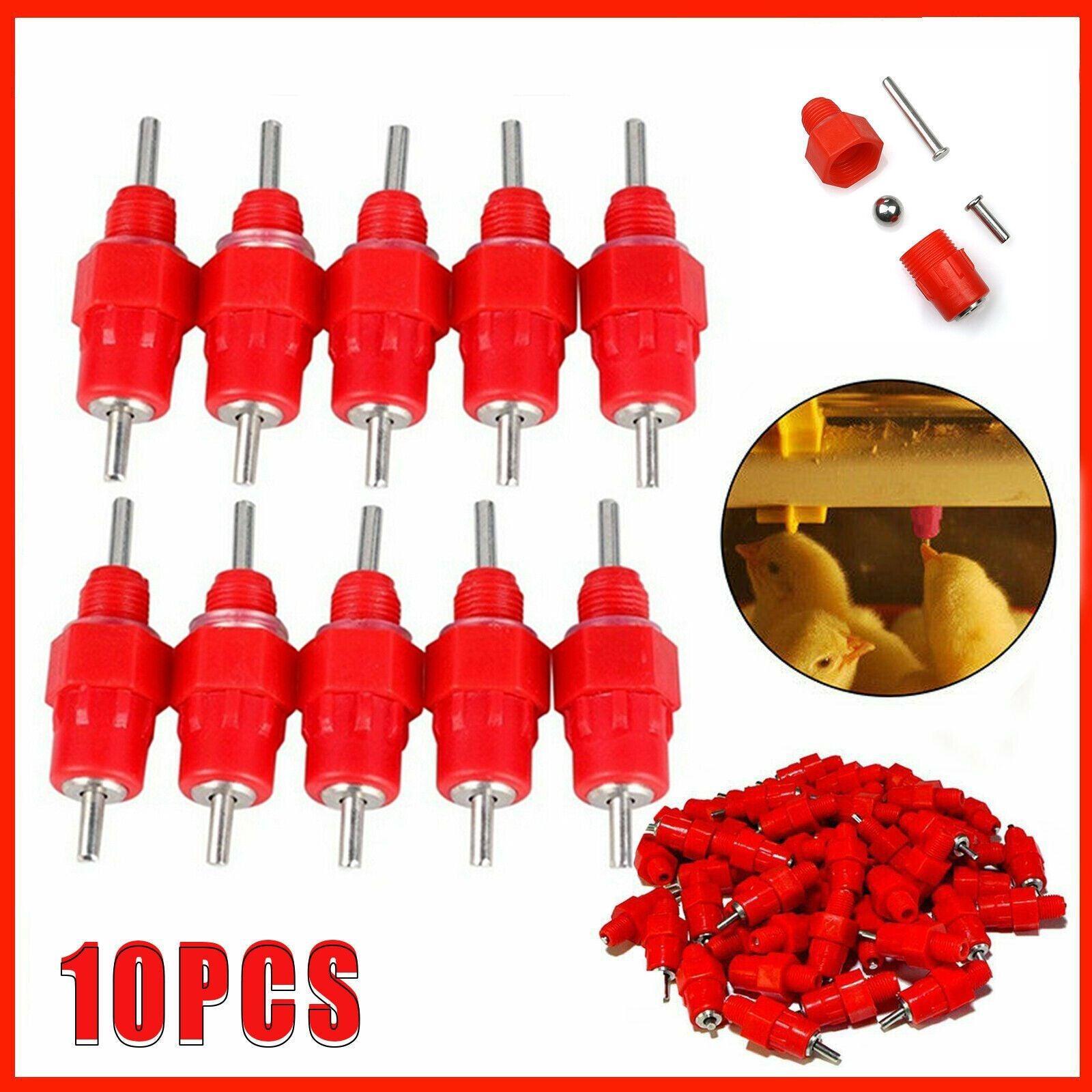 10 PCS Automatic Nipple Water Valves for Poultry and Duck Feeding