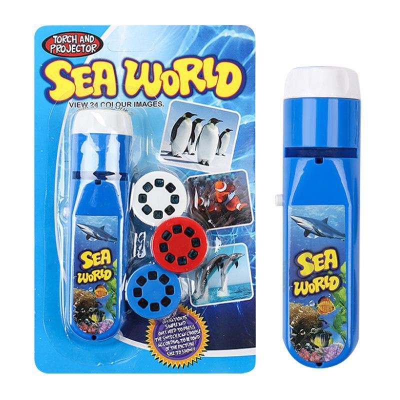 Torch Projector Educational Toy Gift for Ages 3 to 12 with Slide Show Feature - Sea World