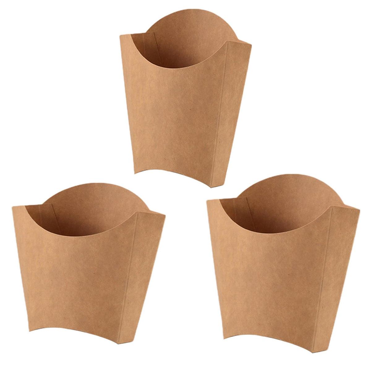 100pcs Kraft Paper Popcorn Box Folding Baking Box Party Snack Treat Container - 11.6x9.1cm