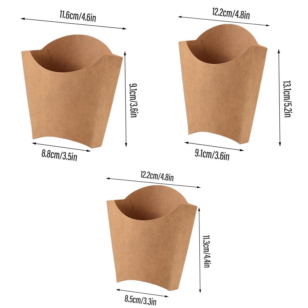 100pcs Kraft Paper Popcorn Box Folding Baking Box Party Snack Treat Container - 11.6x9.1cm