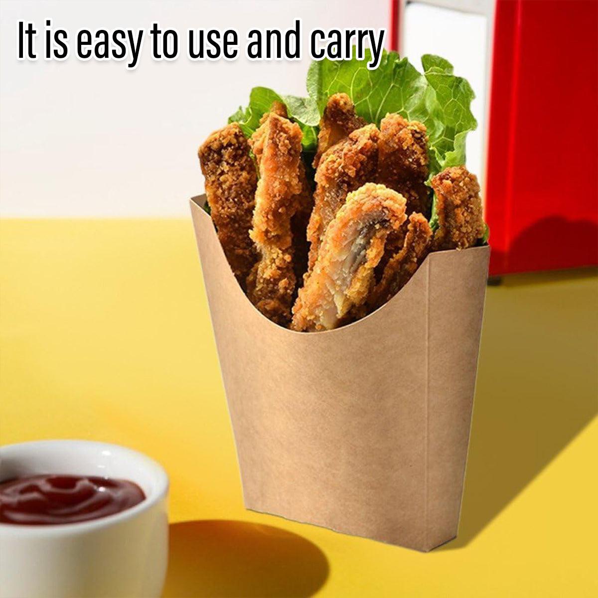 100pcs Kraft Paper Popcorn Box Folding Baking Box Party Snack Treat Container - 11.6x9.1cm