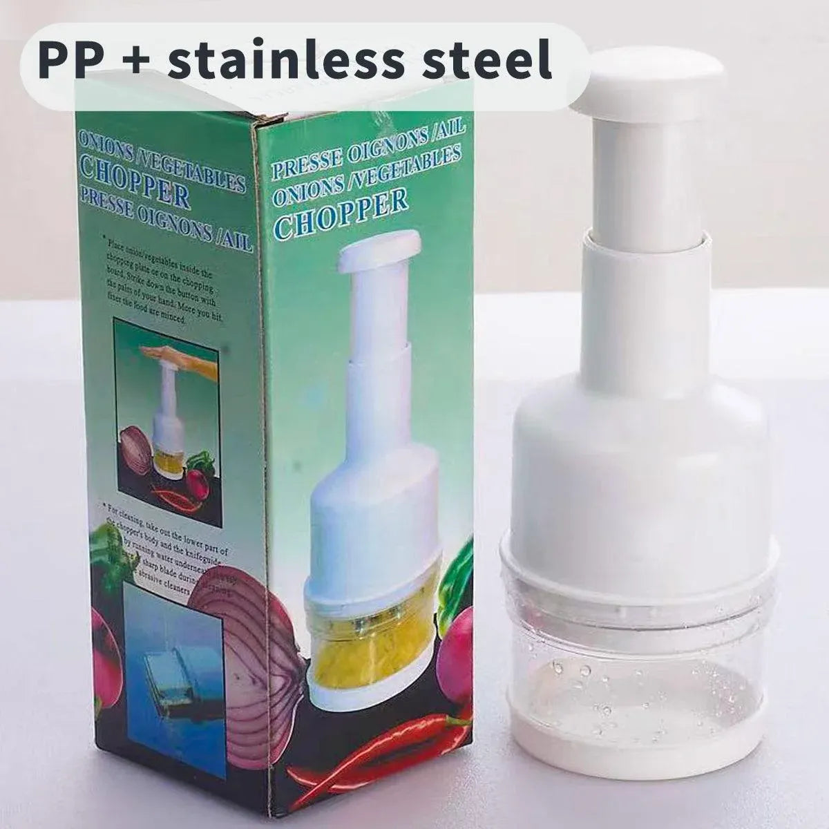 Stainless Steel Garlic Press Manual Crusher Pat Knife Kitchen Tool Garlic Use - Silver