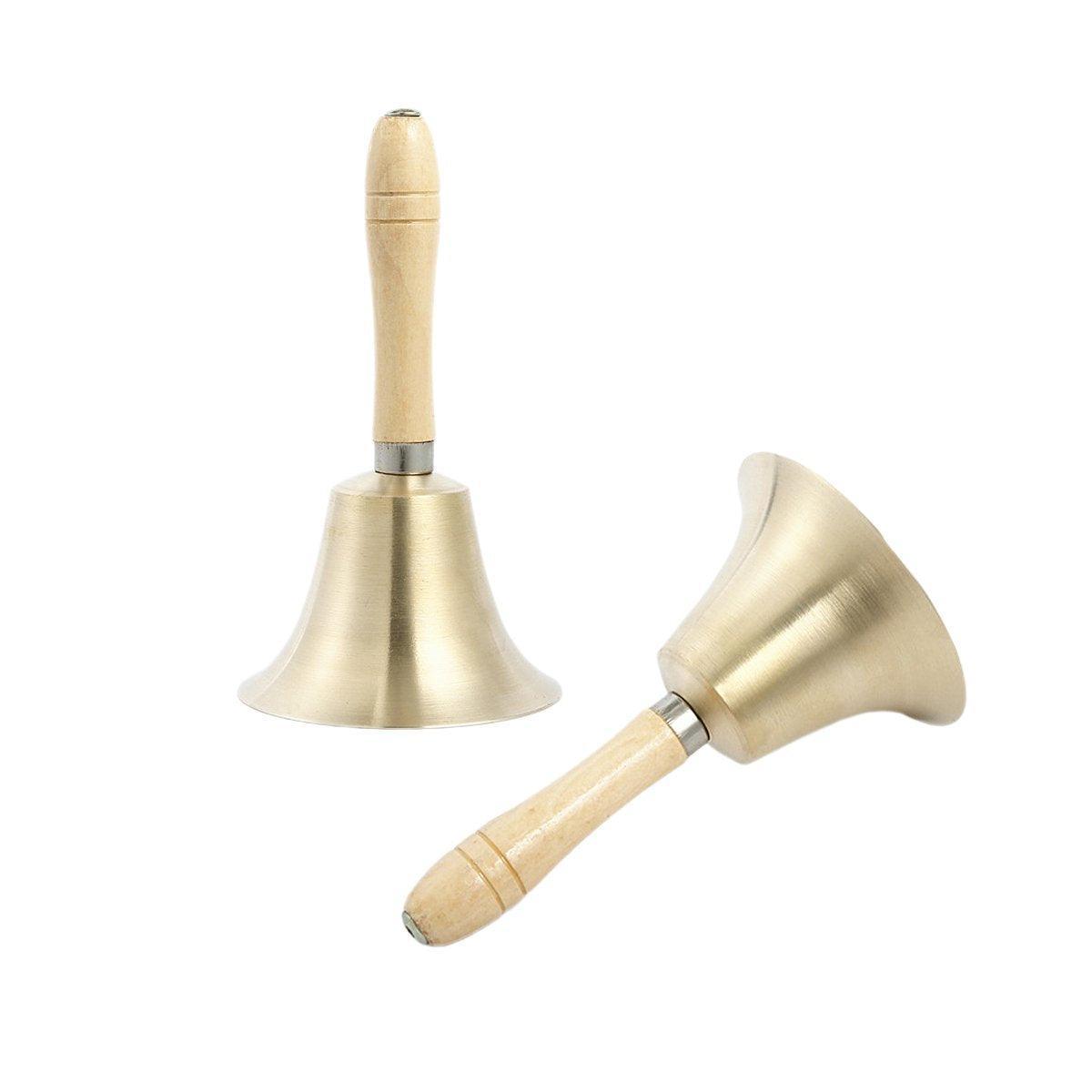 Wooden Handle Hand Bells Christmas Pet Bells Classroom Call Rattles Party Bell