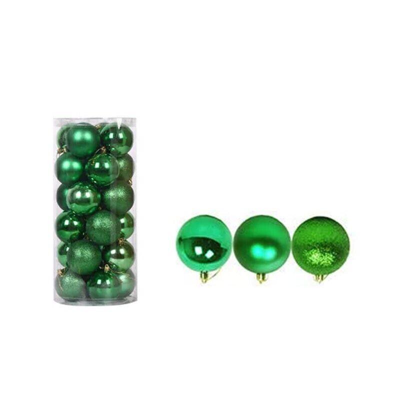 24Pcs/Pack Christmas Tree Xmas Balls Decorations Baubles Party Wedding Ornament - Fruit Green