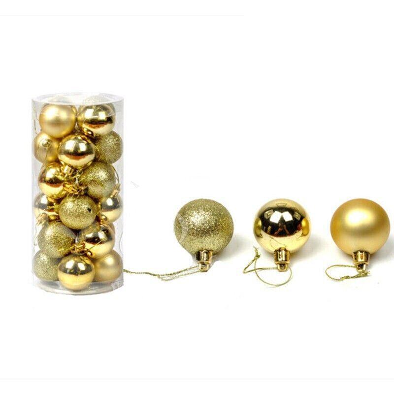 24Pcs/Pack Christmas Tree Xmas Balls Decorations Baubles Party Wedding Ornament - Fruit Green