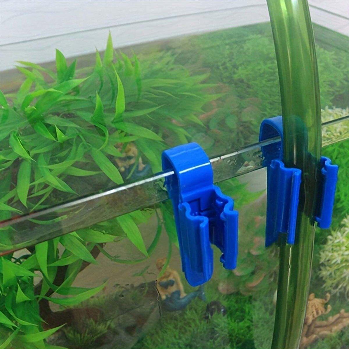 2/4/6PCS Aquarium Fish Tank Filtration Clip Water Tube Hose Clamp Holder Set - Black-2PCS