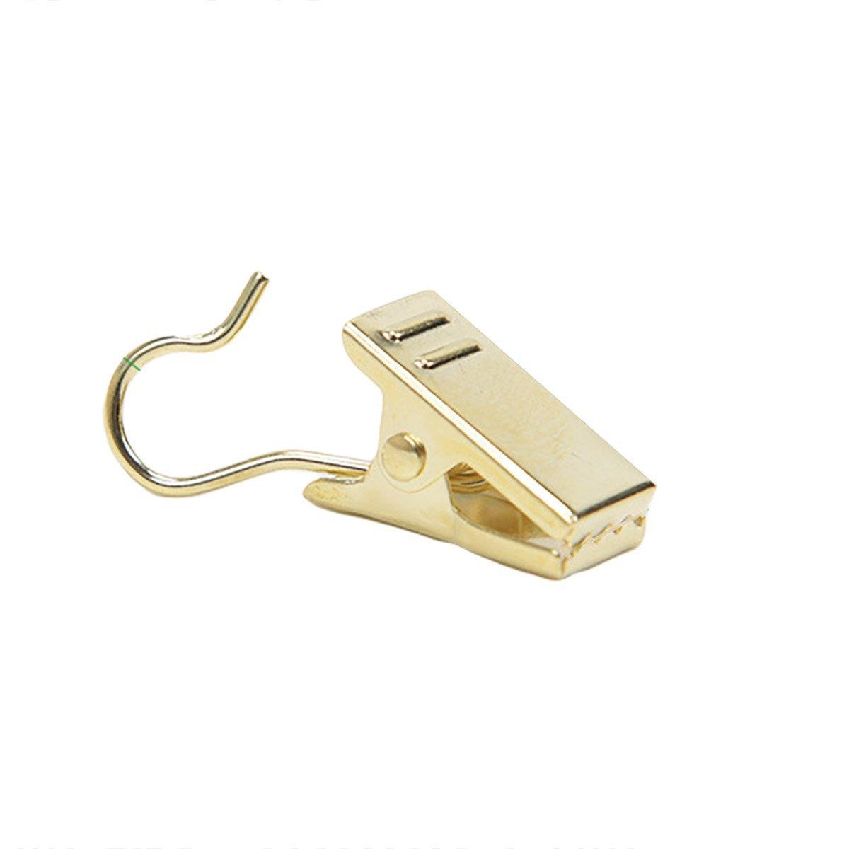 50PCS Stainless Steel Curtain Clip Hooks Strong Load-bearing Shower Accessories - White