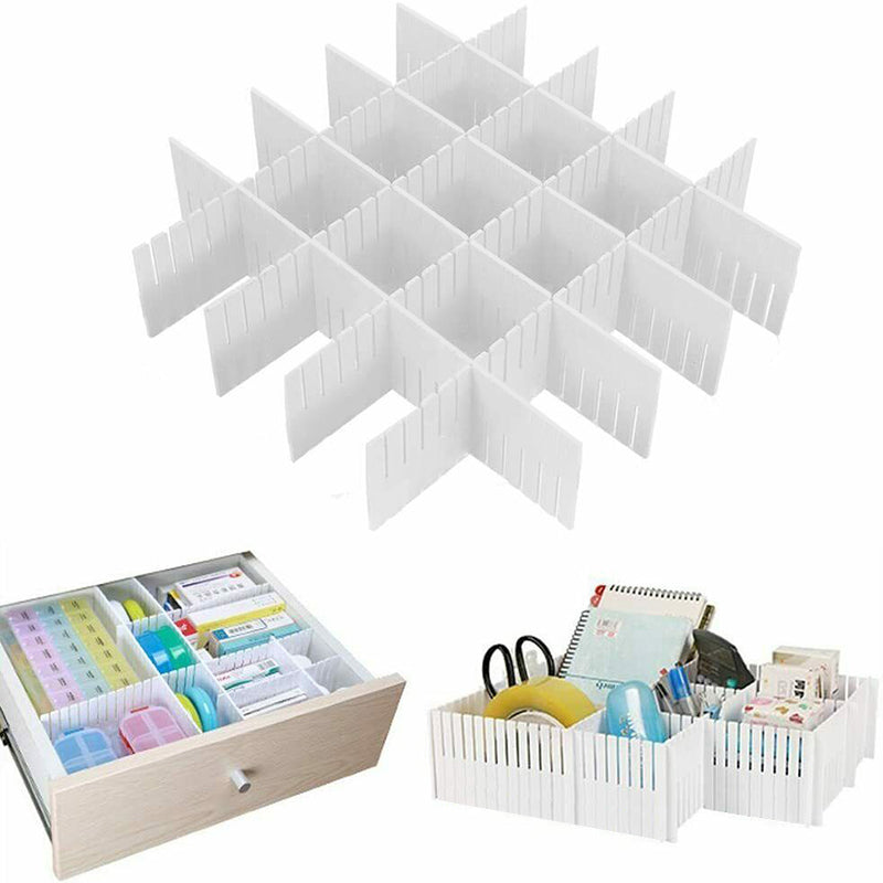 24X Adjustable Clapboard Drawer Cabinet Divider Partition Diy Storage Organiser