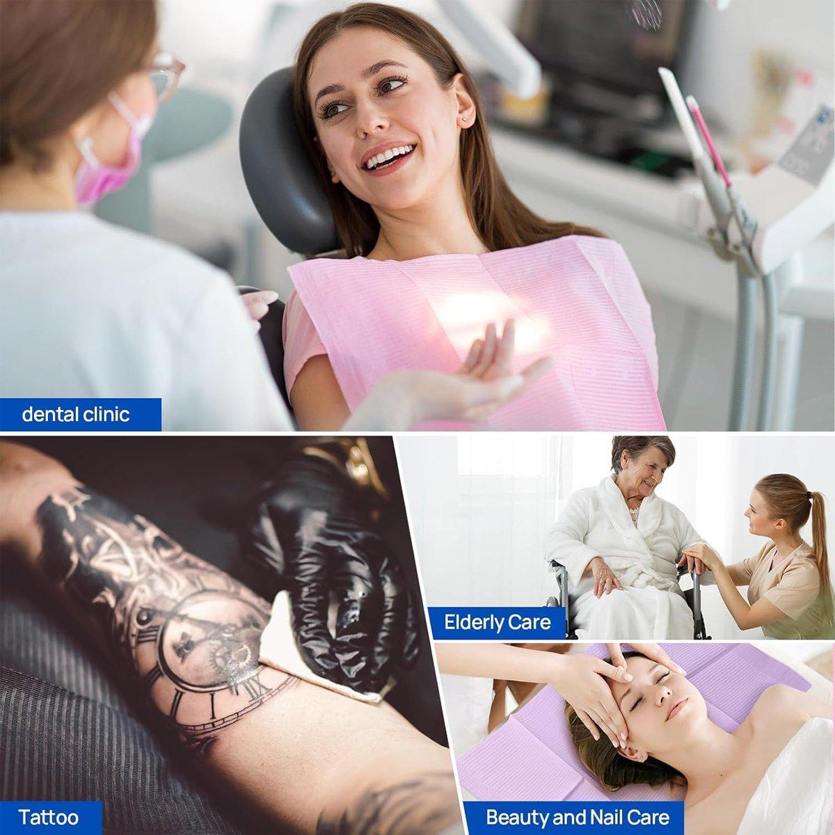 125PCS Disposable Waterproof Tattoo Cleaning Pad Dental Table Cover Film Mat - Pink