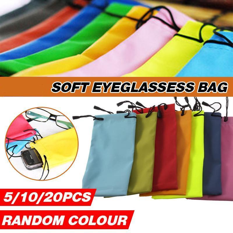 5PCS Cleaning Clothes Sunglasses Pouch Glasses Case Soft Eyeglasses Bag Random - 10PCS