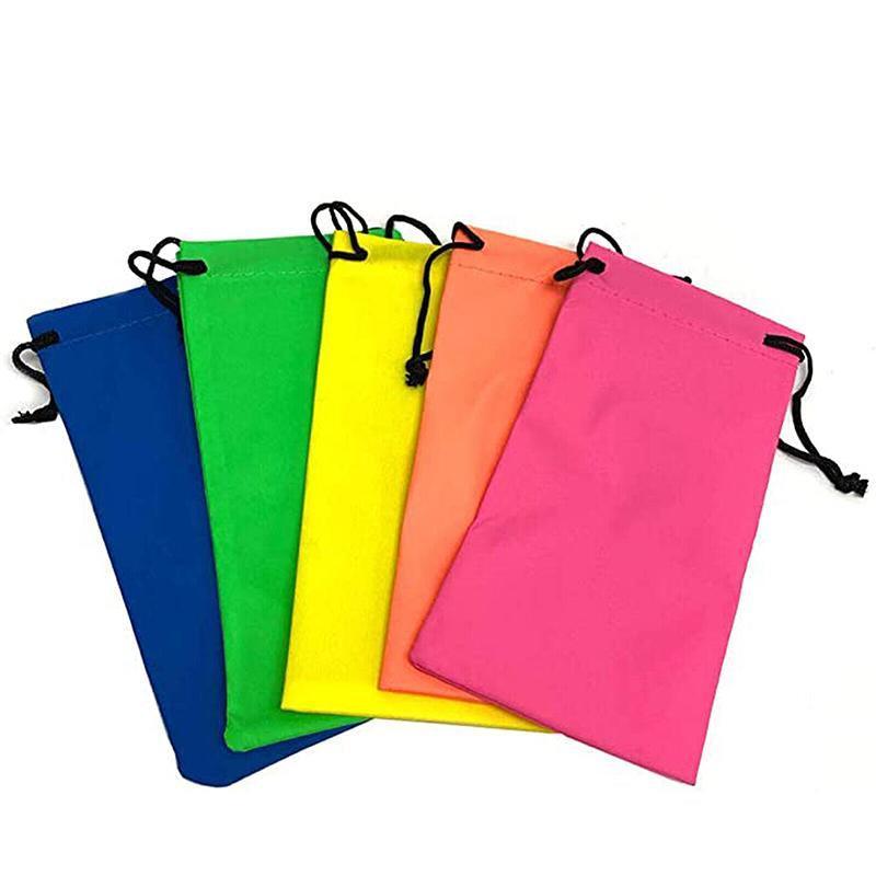 5PCS Cleaning Clothes Sunglasses Pouch Glasses Case Soft Eyeglasses Bag Random - 10PCS