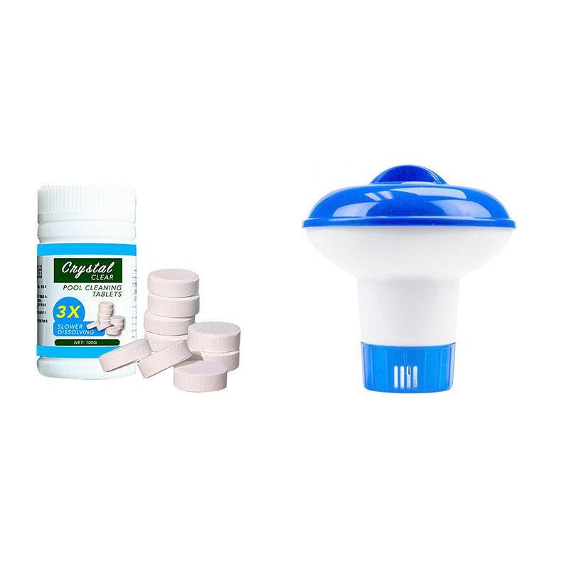 Pool Cleaning Tablets or Dispenser Floating Chlorine Hot Tub Chemical Cleaner - Only Tablets