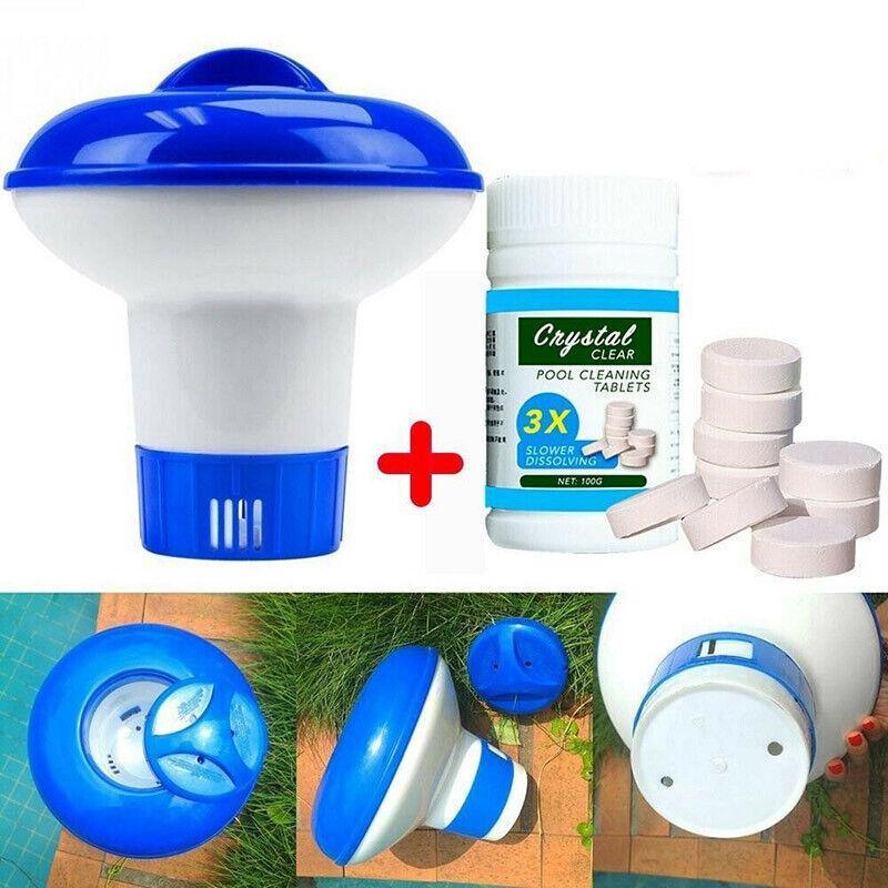 Pool Cleaning Tablets or Dispenser Floating Chlorine Hot Tub Chemical Cleaner - Only Tablets