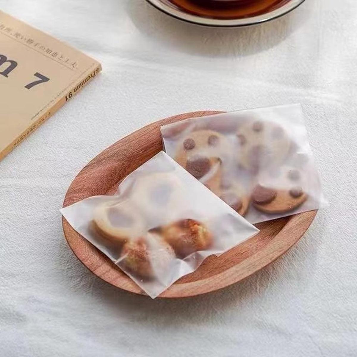 100X Translucent Plastic Candy Packaging Bags Self Adhesive Cookie Biscuit Bags - 10*13