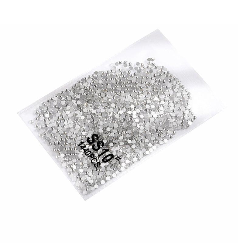 1440Pcs Glitter Rhinestones Crystal Flat Clear Bottom Glass Nail Art Nail Drill - Clear Crystal SS4