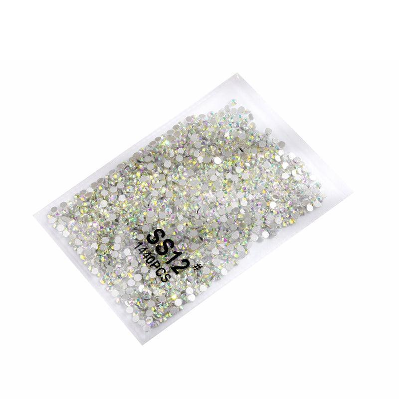 1440Pcs Glitter Rhinestones Crystal Flat Clear Bottom Glass Nail Art Nail Drill - Clear Crystal SS8