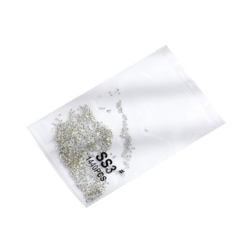 1440Pcs Glitter Rhinestones Crystal Flat Clear Bottom Glass Nail Art Nail Drill - Clear Crystal SS8