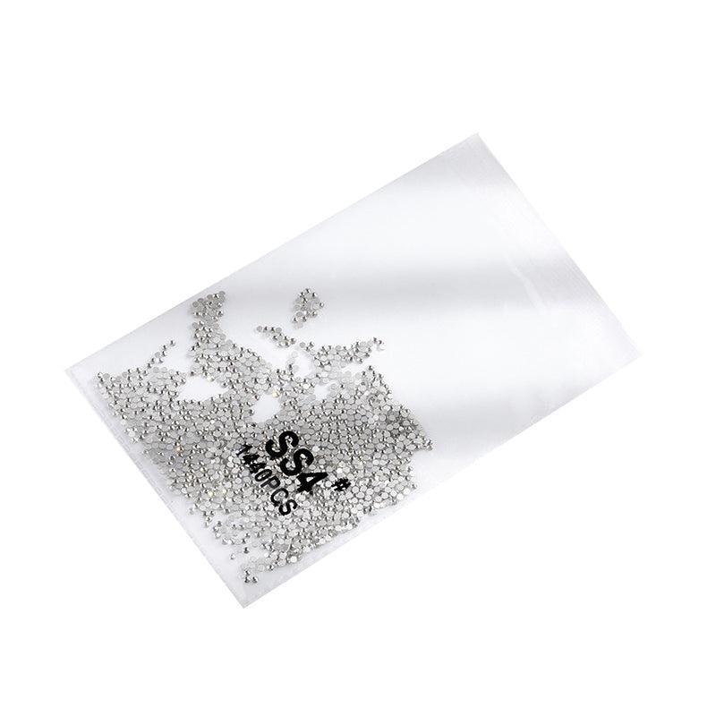 1440Pcs Glitter Rhinestones Crystal Flat Clear Bottom Glass Nail Art Nail Drill - Clear Crystal SS6