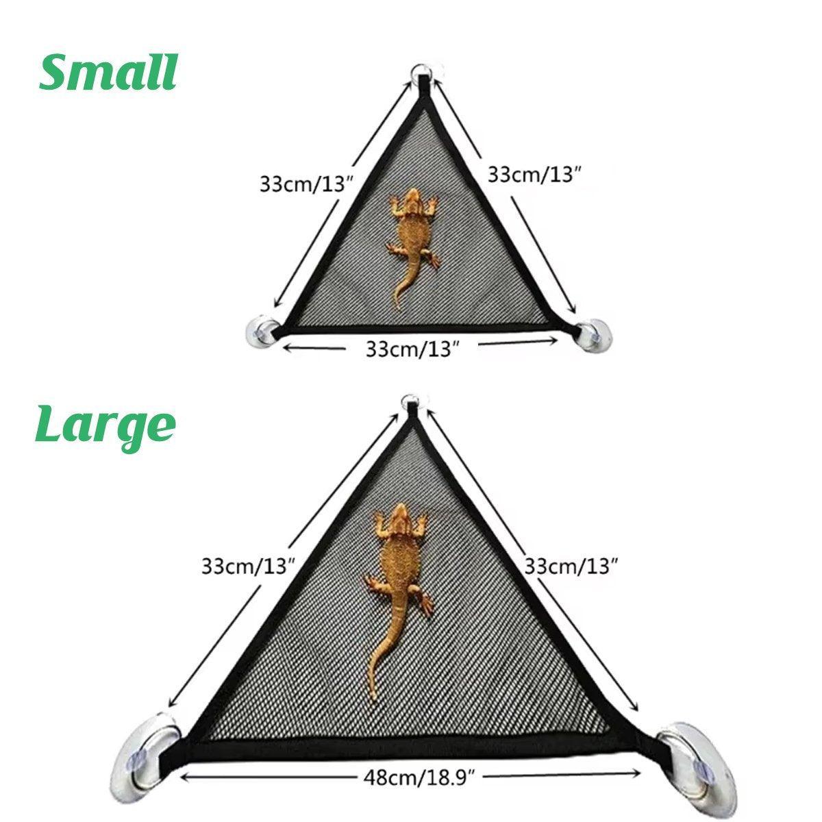 2x Reptile Hammock for Small Large Bearded Dragon Lizard Reptile Snakes Black - Small