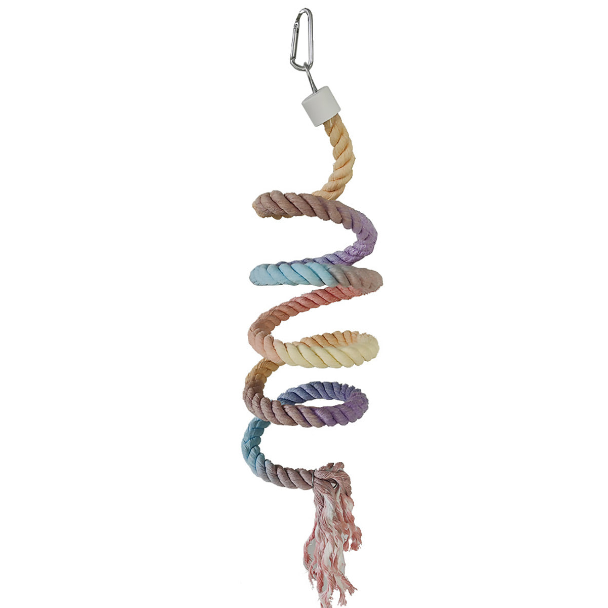 Bird Climbing Rope Toy Cotton Spiral Ladder Parrot Cage Hanging Swing Pet Toy - Gradient colour