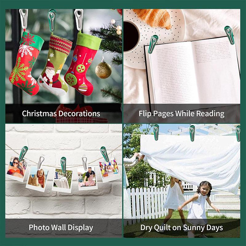 24pcs Clothes Pegs with Storage Basket Laundry Sock Clips Non Slip Drying Hanger - White